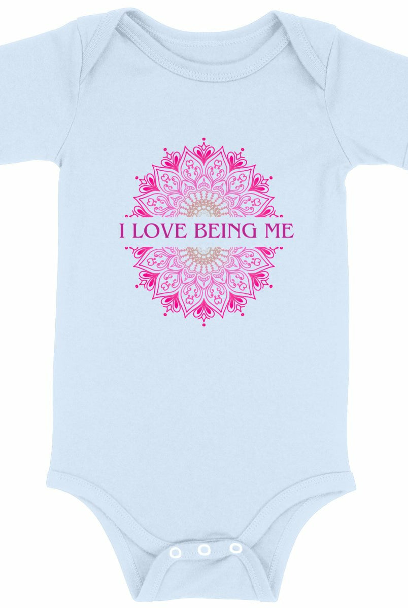 I Love Being Me Mandala: Baby Onesie