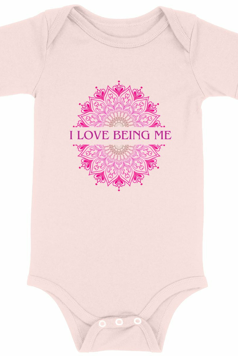 I Love Being Me Mandala: Baby Onesie
